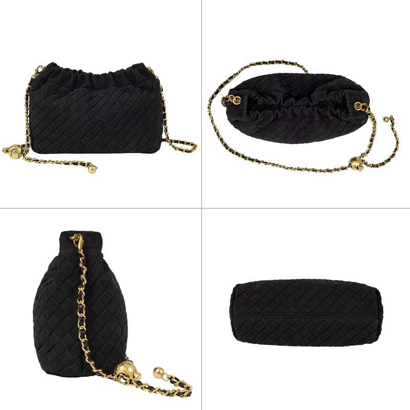Joryin Woven Women's Crossbody Bag & Evening Purse, Trendy Dumpling Clutch & Hobo Cloud Shoulder Bag Trendy Dumpling Clutch - Image 4